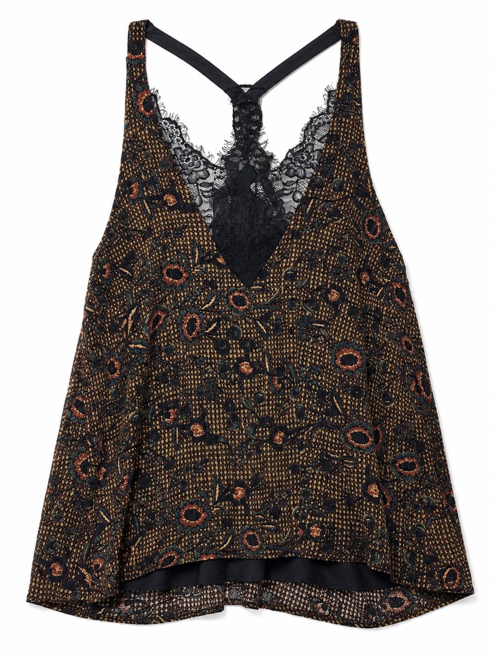 Gimmicks by BKE Floral Lace Racerback Tank Top Size M Boho